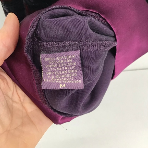 Hale’ Bob NWT Floral Mesh & Velvet Silk Blend Tunic Dress Boho Purple Size Med - Picture 5 of 13